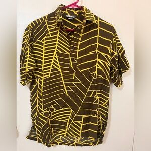 Manuhealii Brown and Yellow Patterned Men's Shirt